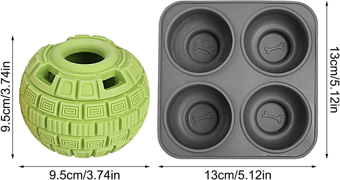 Popsicle Hundespielzeug, Leckerli-Dosierung, Kauspielzeug für Hunde mit 4 Mulden, Silikonschalen – E
