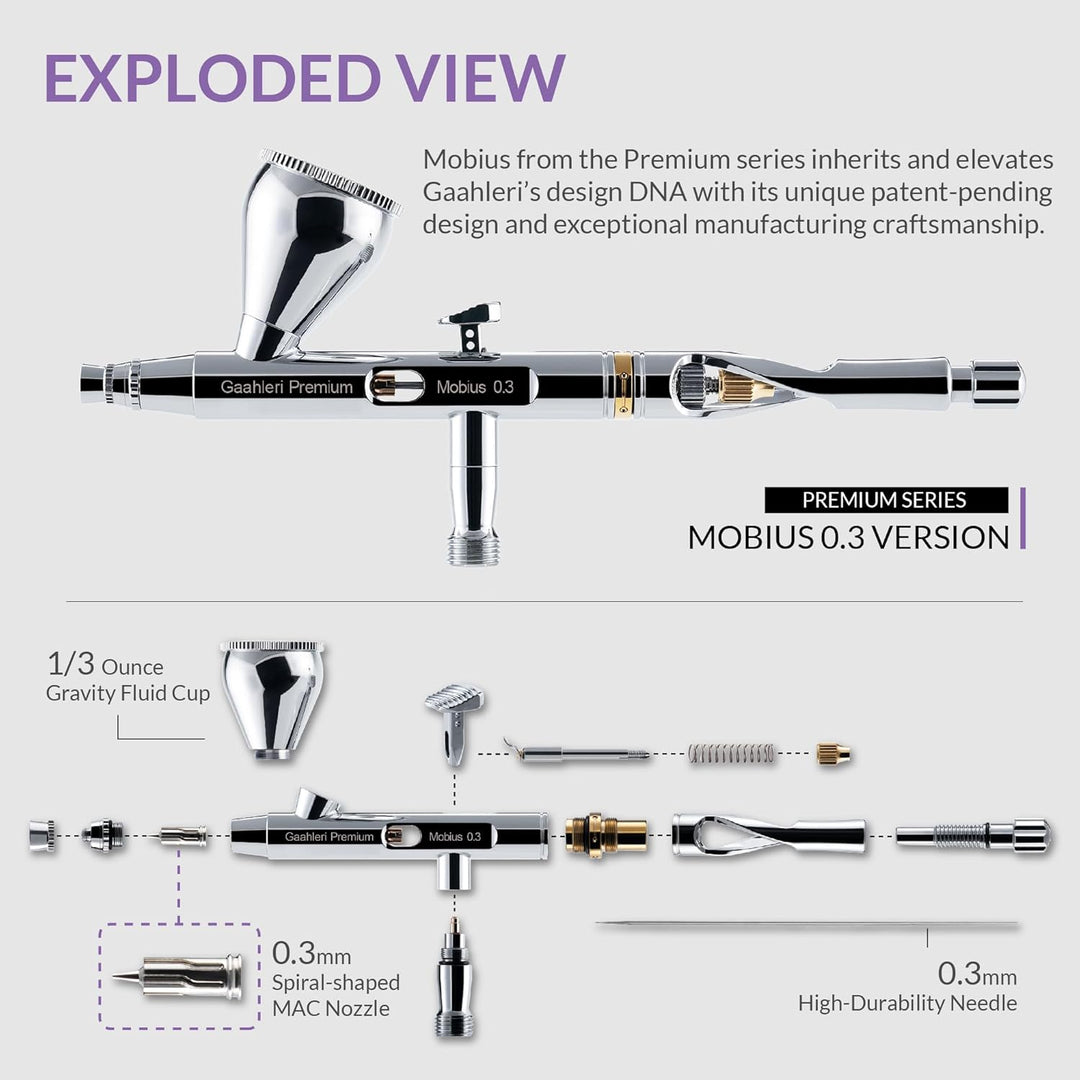 Gaahleri Airbrush Premium Serie GHPM-Mobius 0,3mm
