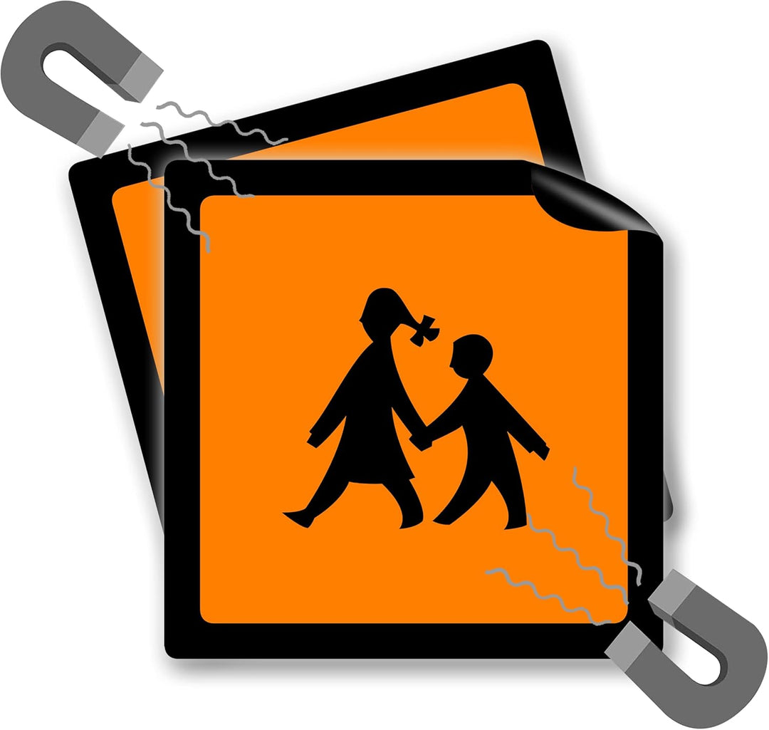 2x Schulbusschilder Magnetschild Warntafel Schulbustafel Magnet Auto Schild Warnschild (DOPPELPACK 2