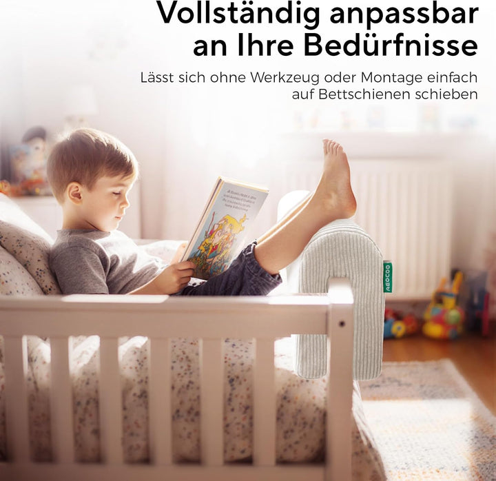AEOCOO Bettstossstangenschutz, 70 x 20 cm, Bai Bai Size 70*14*20cm, Weiss U-form 70cm