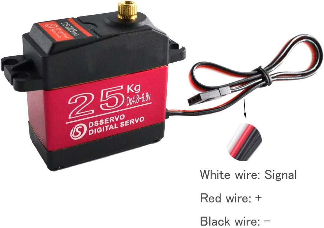 YUNIQUE DEUTSCHLAND Full Metal DS3225 Digital Servomotor 25KG Servo für LKW, Radfahrer 25T für Rennw