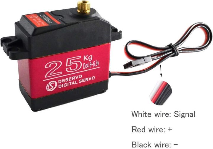 YUNIQUE DEUTSCHLAND Full Metal DS3225 Digital Servomotor 25KG Servo für LKW, Radfahrer 25T für Rennw