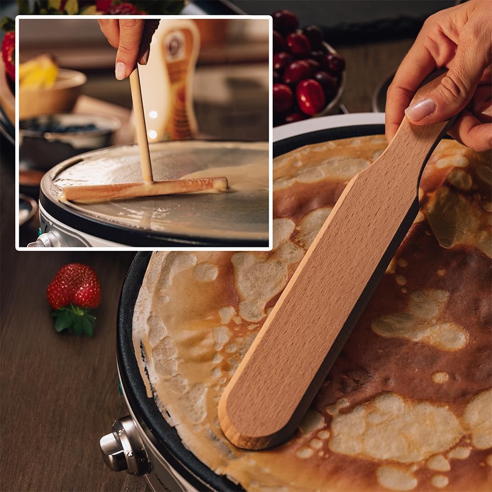 Cecotec Elektrische Crêpes-Maschine Fun Creepy, 1200W, Antihaftbeschichtung, Abstandswalze und Spate