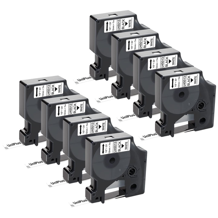 UniPlus Kompatible D1 12mm Etikettenband Ersatz für Dymo D1 45013 S0720530 45013s Etikettenband D1 S