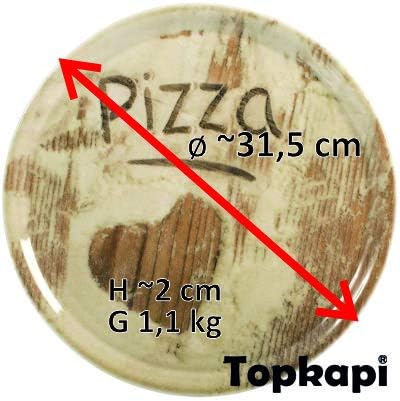 Topkapi Pizzateller-Set Pizza-Amore - 3 Stück grosse Pizzateller Ø ~31,5 cm mit Komplett Dekor Volld