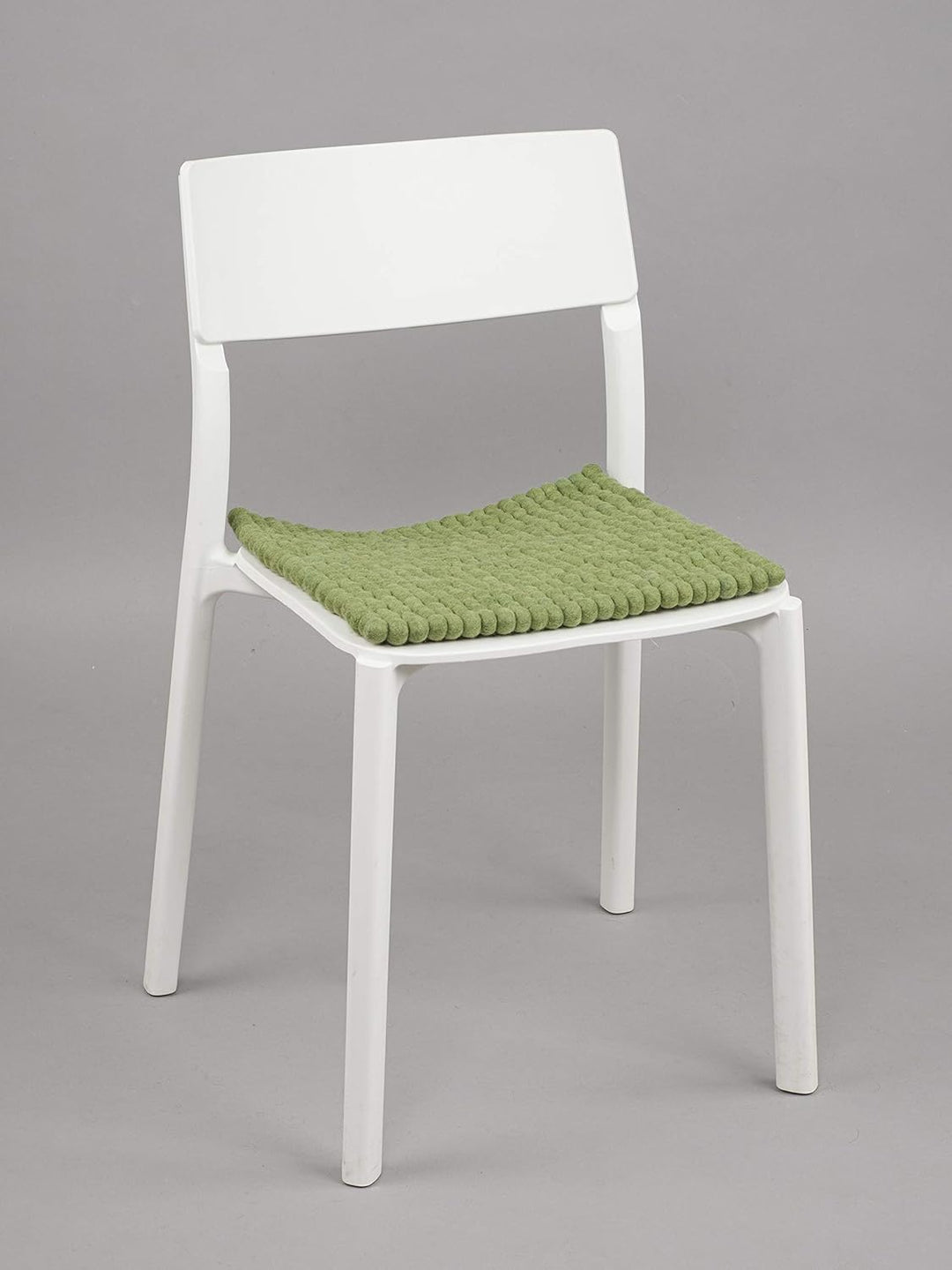 myfelt Filzkugel-Sitzauflage Stuhlauflage - Kaspar - quadratisch, 36x36 cm, Dunkelgrün, Dunkelgrün