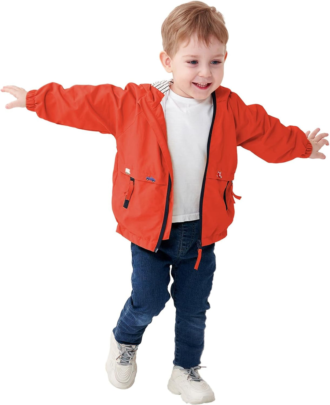 Volunboy Baby Kapuzen Jackets, Jungen Langarm Winddicht Mantel Cartoon Aufdruck Jacken 5-6 Jahre Rot