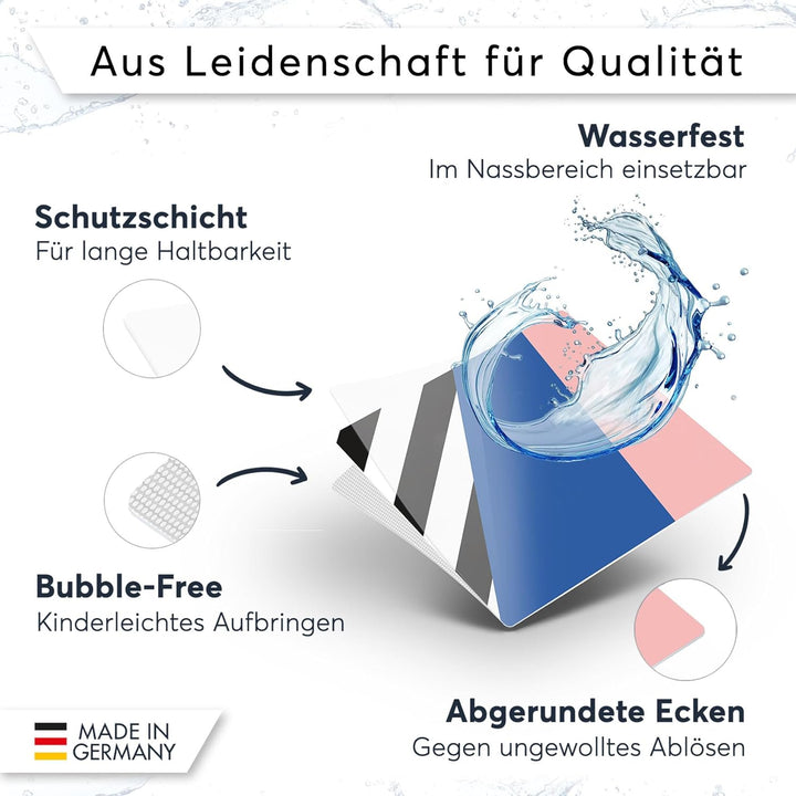 50 Stück Fliesenfolie für Küche und Bad 10x10 cm - Mosaikfliesen, Fliesensticker - Stickerfliesen, F