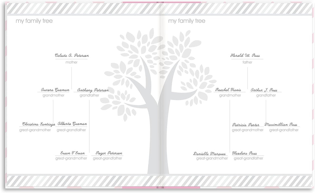 Pearhead P62202 Chevron Babybuch mit Clean Touch Stempelkissen, rosa (Texte auf Englisch) Pink Chevr