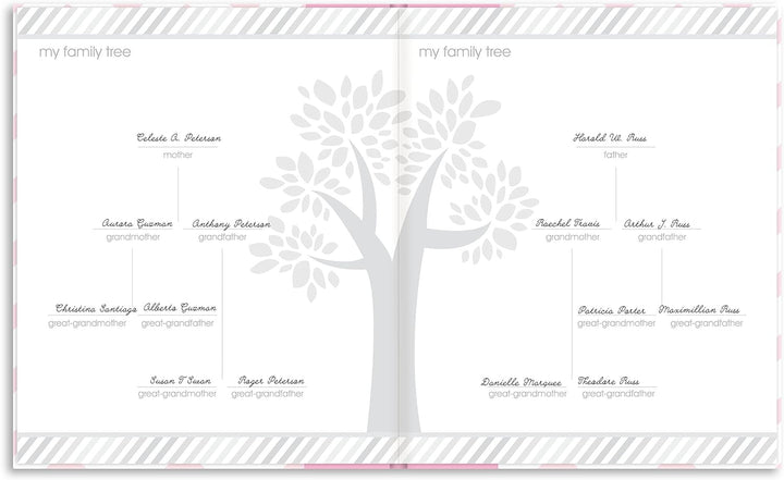 Pearhead P62202 Chevron Babybuch mit Clean Touch Stempelkissen, rosa (Texte auf Englisch) Pink Chevr