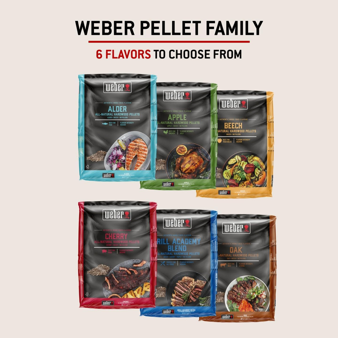 Weber Eichenholz Pellets/Geeignet für alle Pelletgrills, Subtiler, rauchiger, leicht süsser Geschmac