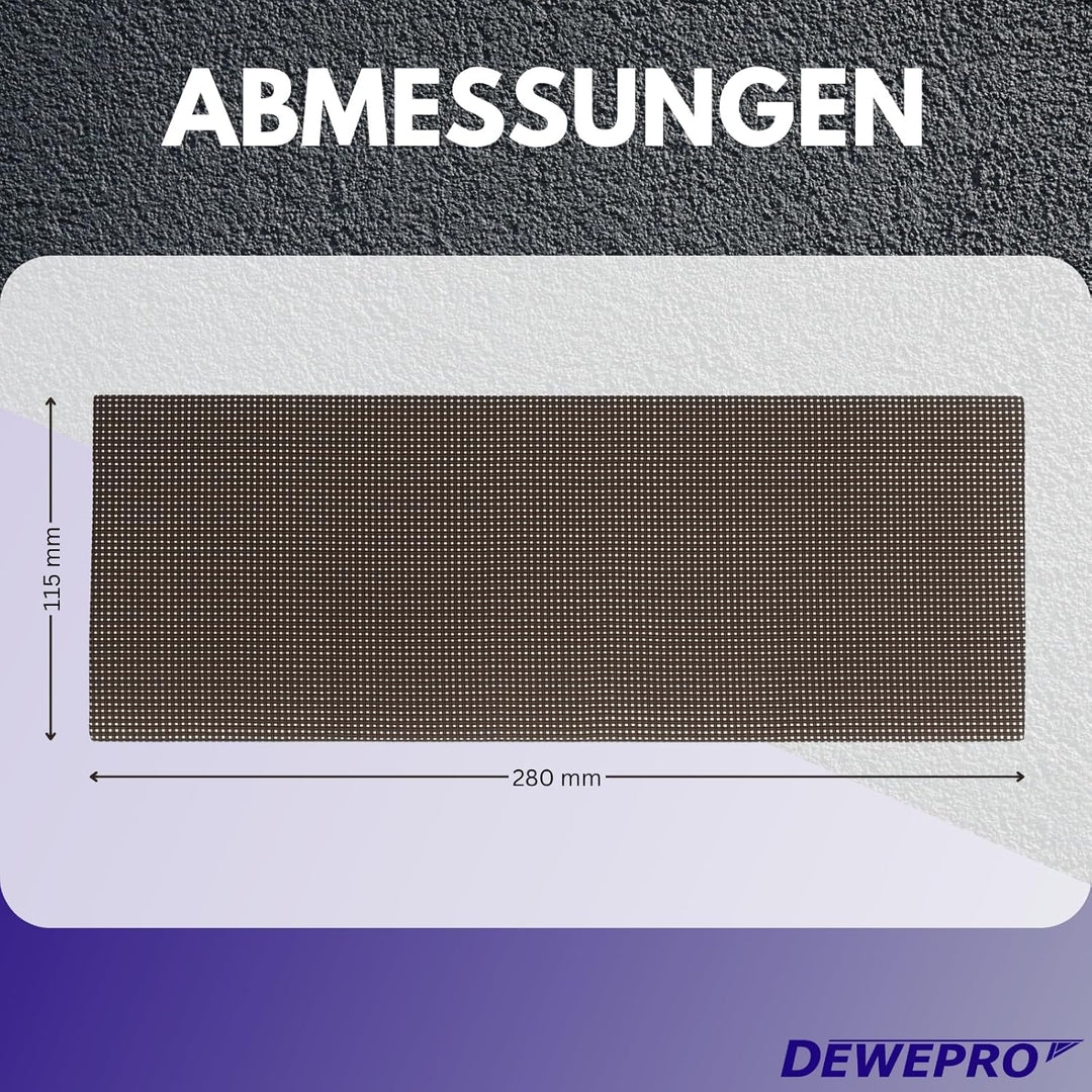 DEWEPRO Schleifgitter 50 Stück Körnung 100-280 x 115 mm - Schleifgitter zum Einspannen für staubarme