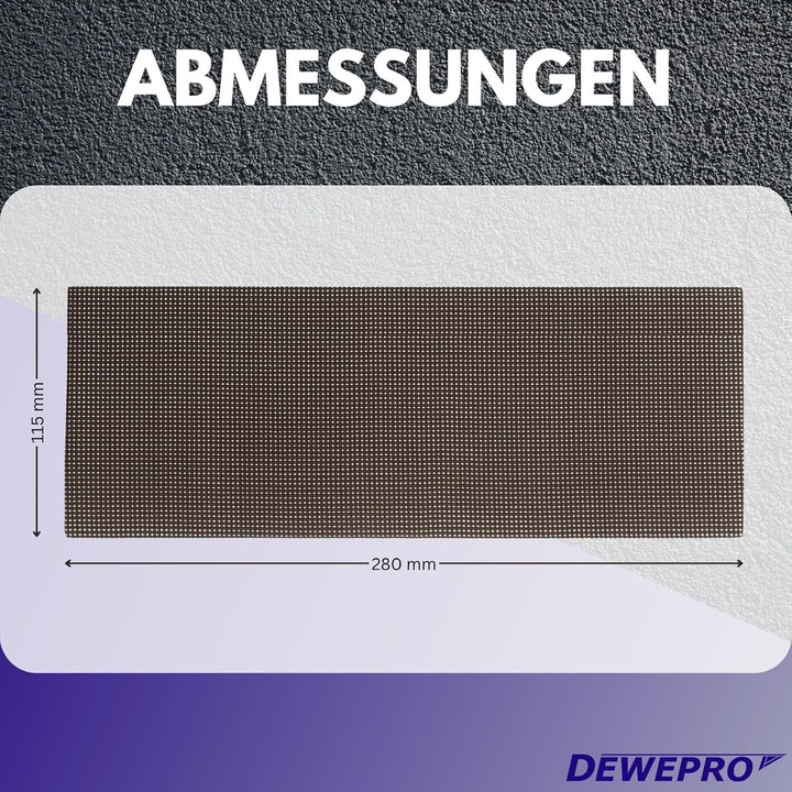 DEWEPRO Schleifgitter 50 Stück Körnung 80-280 x 115 mm - Schleifgitter zum Einspannen für staubarmes