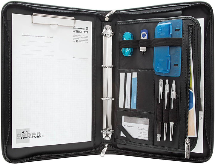 Wedo 585001 Konferenzmappe Elegance (mit 4-Ring-Mechanik für A4-Formate)