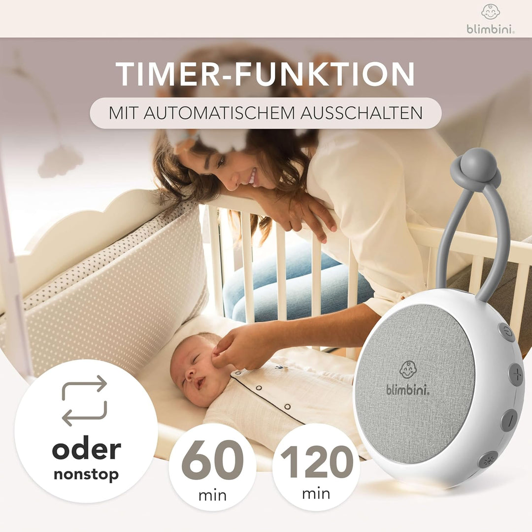 White Noise Machine Baby - Einschlafhilfe für Babys mit Nachtlicht - Regengeräusche zum Einschlafen,