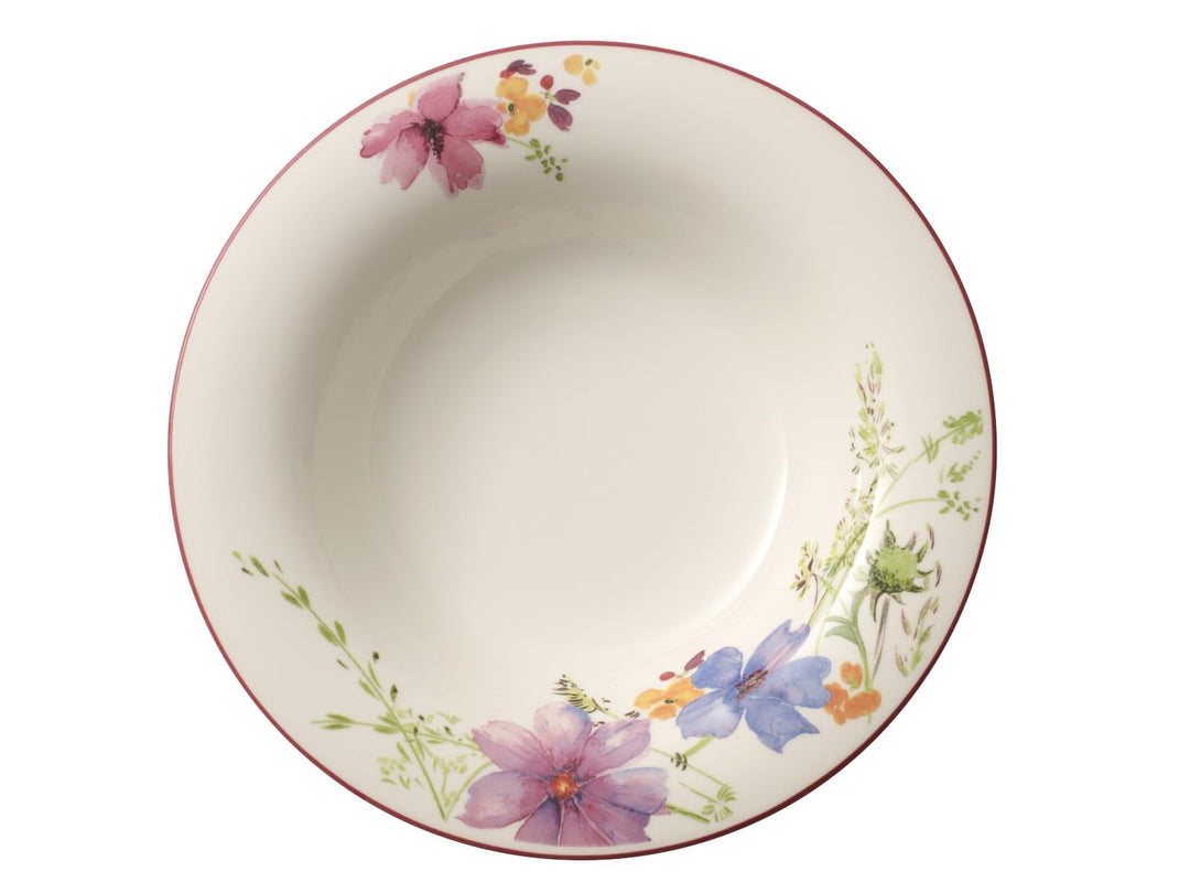 Villeroy und Boch Mariefleur Basic Suppenteller, 23 cm, Premium Porzellan, weiss/bunt Landhaus & Rus