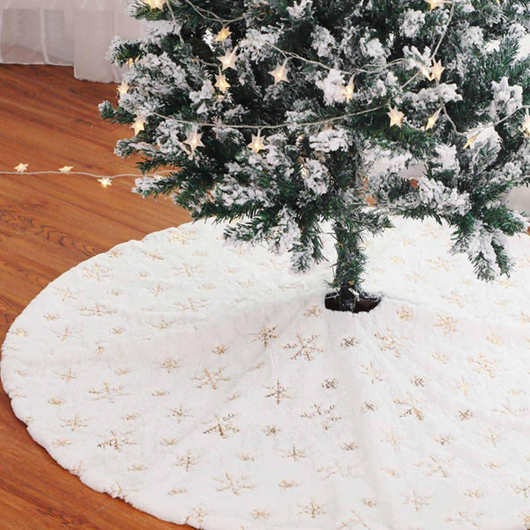 Weihnachtsbaum Decke, Weihnachtsbaumdecke Rund Weiss Christbaumdecke mit Silber Schneeflocken Weihna