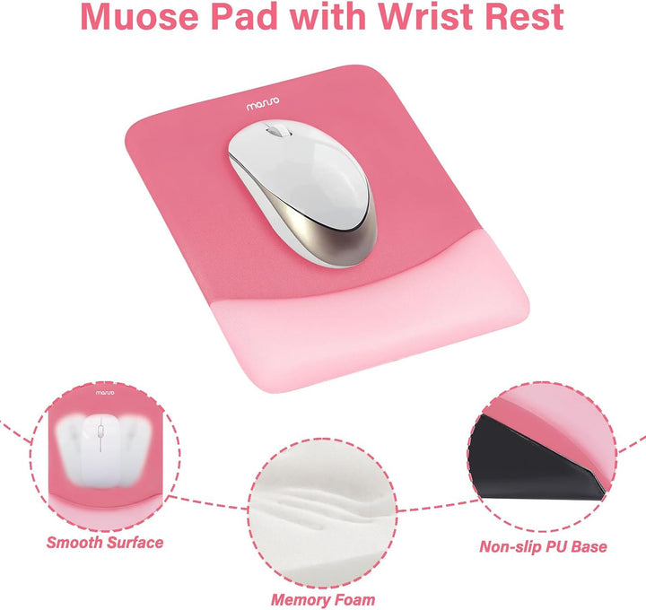 MOSISO Handballenauflage für Mauspad & Tastatur Set – Rechteckig Ergonomisches Mauspad & Handauflage