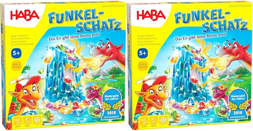 HABA Funkelschatz Brettspiel, Kinderspiel des Jahres 2018, Mitbringspiel für 2-4 Spieler ab 5 Jahren