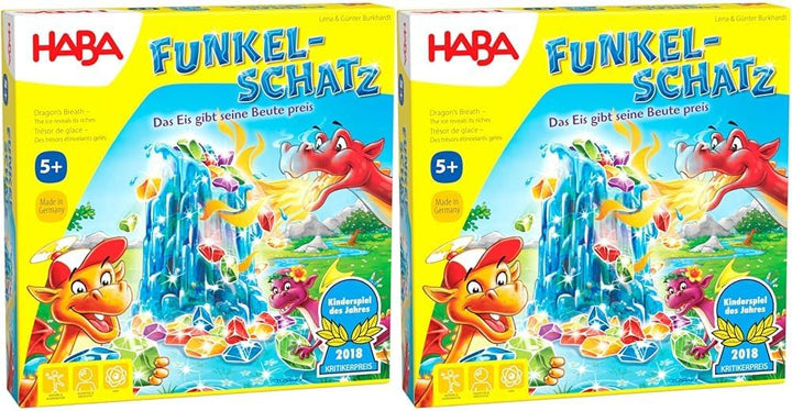 HABA Funkelschatz Brettspiel, Kinderspiel des Jahres 2018, Mitbringspiel für 2-4 Spieler ab 5 Jahren