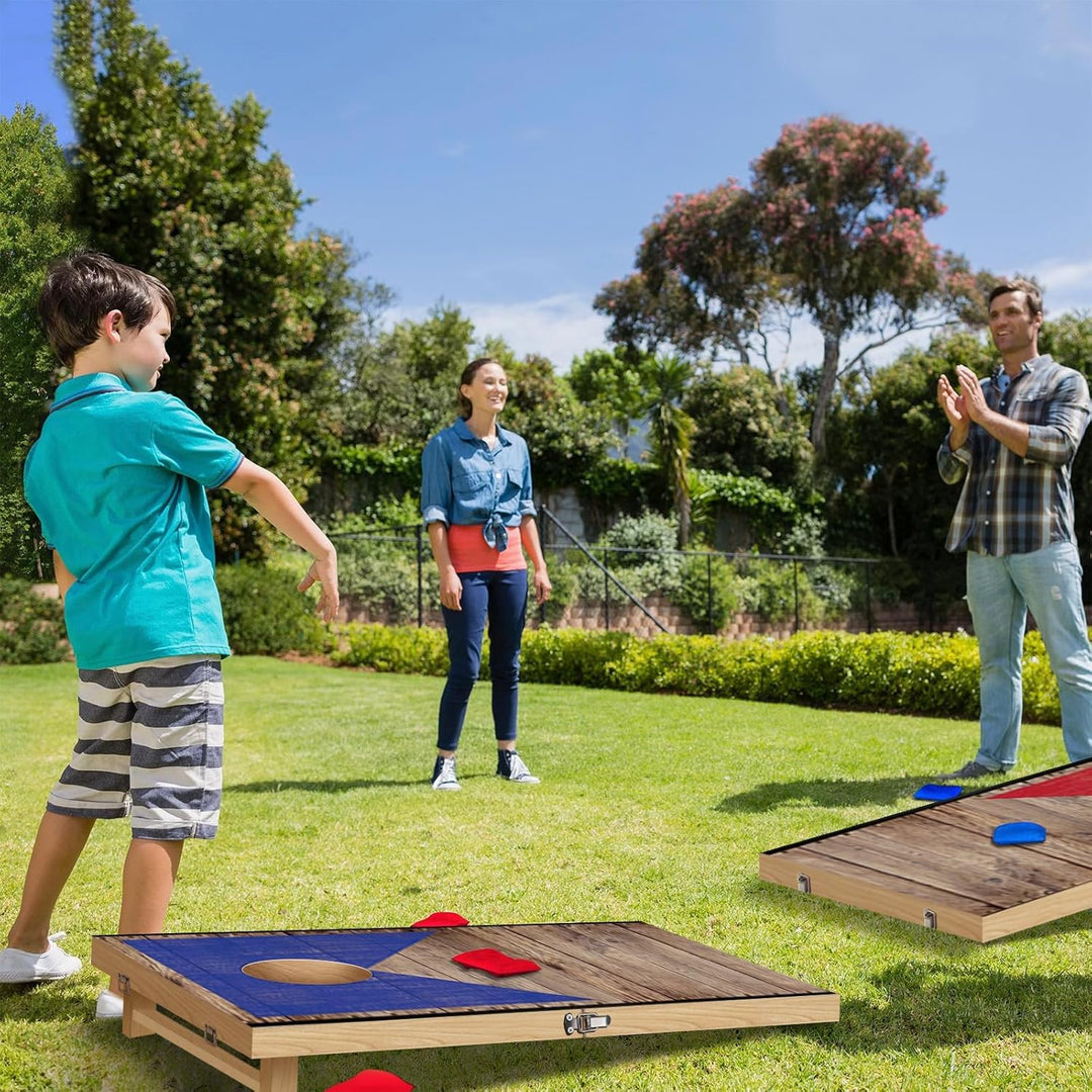 NZQXJXZ 90 x 60 cm Faltbar Cornhole Spiel Outdoor Cornhole Säckchen mit 8 Bohnensäcke & Tragetasche