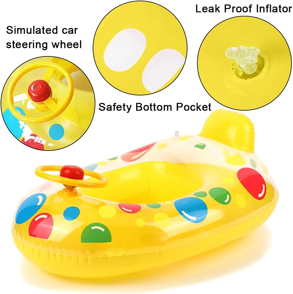Aufblasbarer Schwimmring, 2 Stück Kinder Schwimmreifen, Float Schwimmreifen mit Lenkrad, Kinder Schw