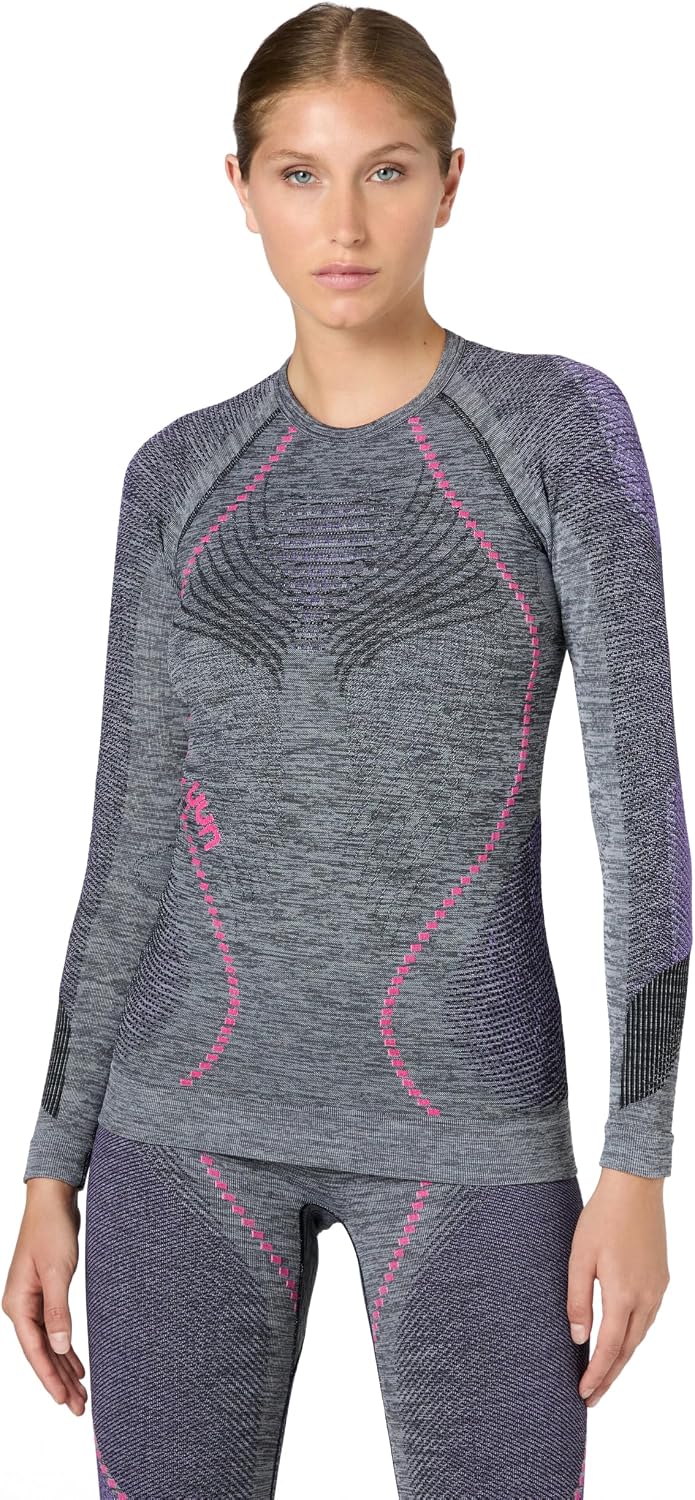 UYN Damen Unterhemd Ambityon UW Unterhemd, Black Melange/Purple/Raspberry, L/XL, U100023