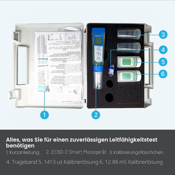 Apera Instruments EC60-Z Smart-Leitfähigkeitsmessgerät (unterstützt durch die ZenTest Mobile App) -