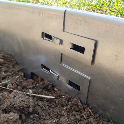 Hochwertige Metall Rasenkante (verzinkt), Metall Beeteinfassung, Höhe: 75mm (Rostbraun, 15m) Rostbra