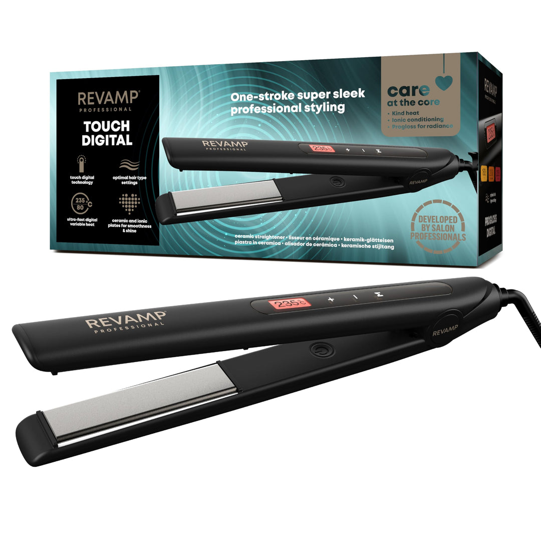 Revamp Progloss Touch Digital Keramik Glätteisen, für professionelles Glätten und Locken, mit optima