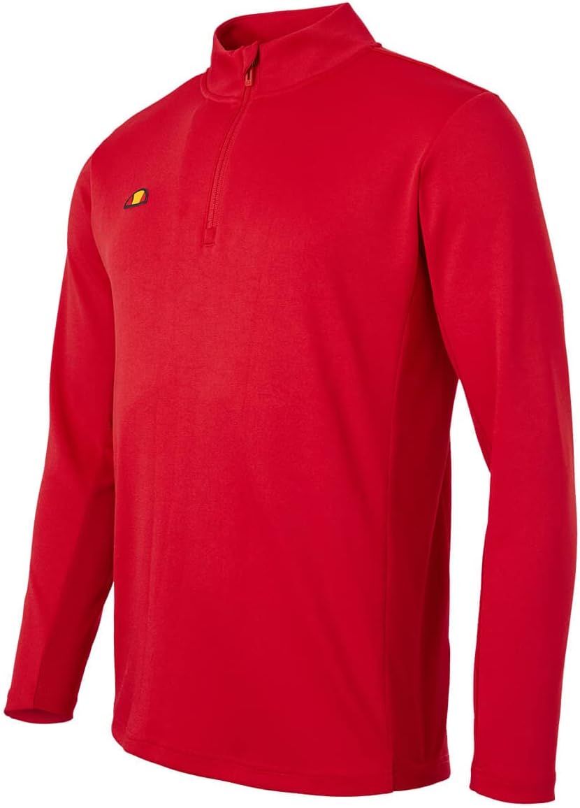 Ellesse Herren Rolbi Anti-Odour-Feuchtigkeitsdocht 1/2 Zip-Golf-Pullover L Rot, L Rot