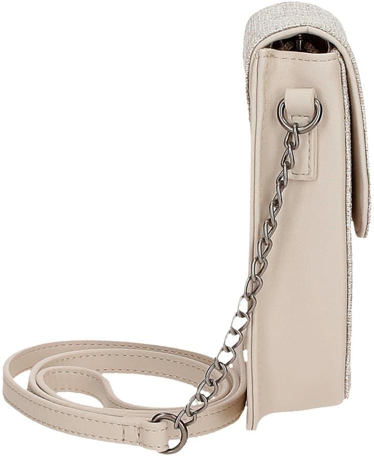 Pepe Jeans Maddie Mobile Umhängetasche Beige 13,5x17,5x4 cm Polyester mit Details aus Kunstleder Bei