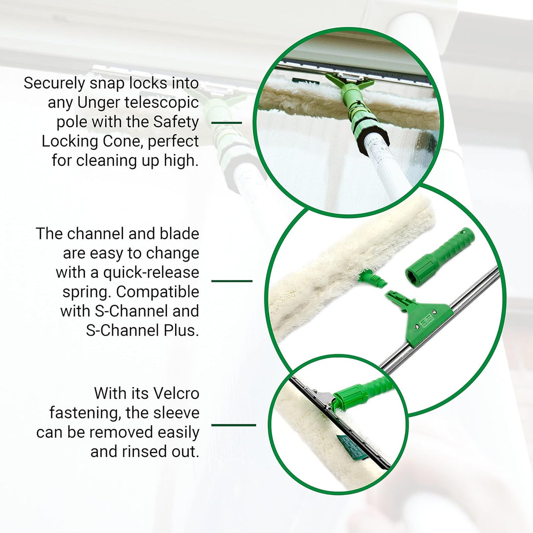 Unger VP450 VisaVersa Fensterwischer mit Soft Gummi, Grün/Weiss, 45cm Grösse 45 cm, 45 cm