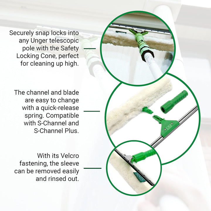 Unger VP450 VisaVersa Fensterwischer mit Soft Gummi, Grün/Weiss, 45cm Grösse 45 cm, 45 cm