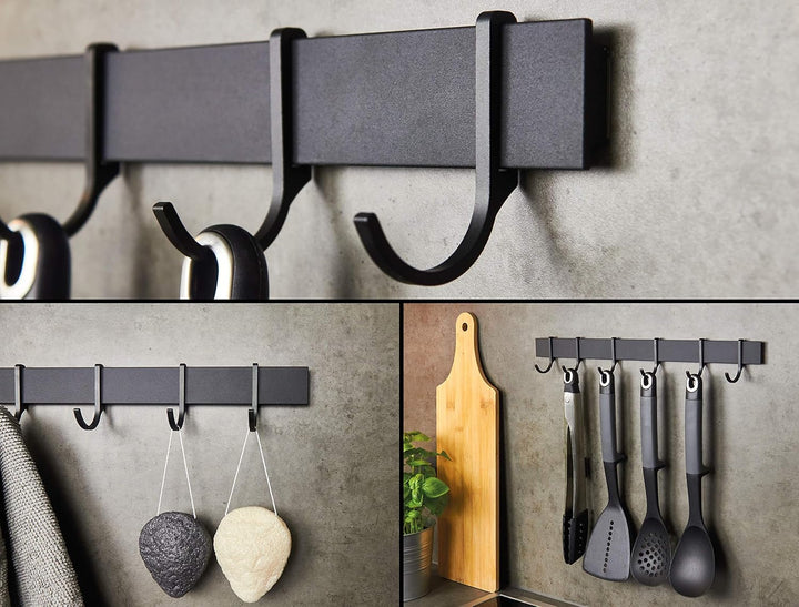 Designfabrik Hamburg Hakenleiste 40cm Küchenleiste selbstklebend Küche Hängeleiste Stange für Küchen
