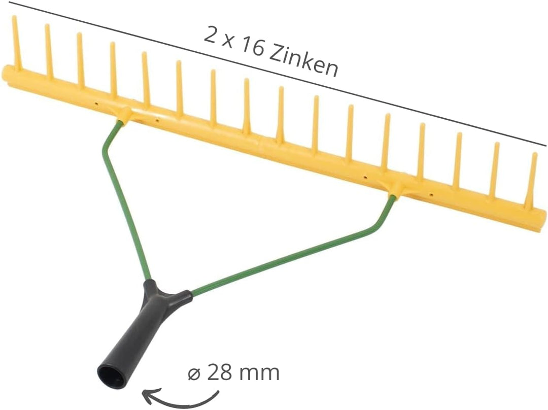 Rekord Rechen mit 16 Zinken und Egaliesierkante Kunststoff, einseitig - ohne Stiel Breite: 65cm Gart