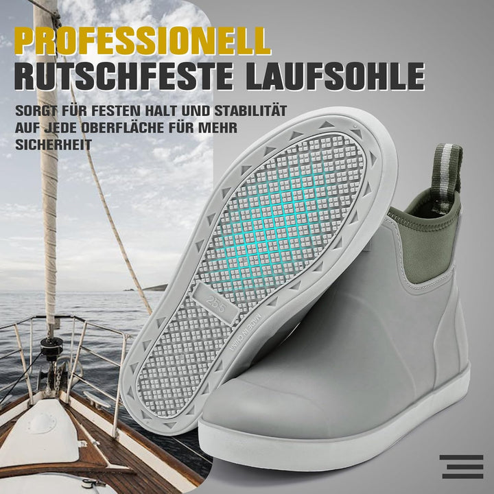 Jesindr Gummistiefel Herren, Protective Wasserdicht Anti-Rutsch Stiefeletten, Atmungsaktiv Schwarz C
