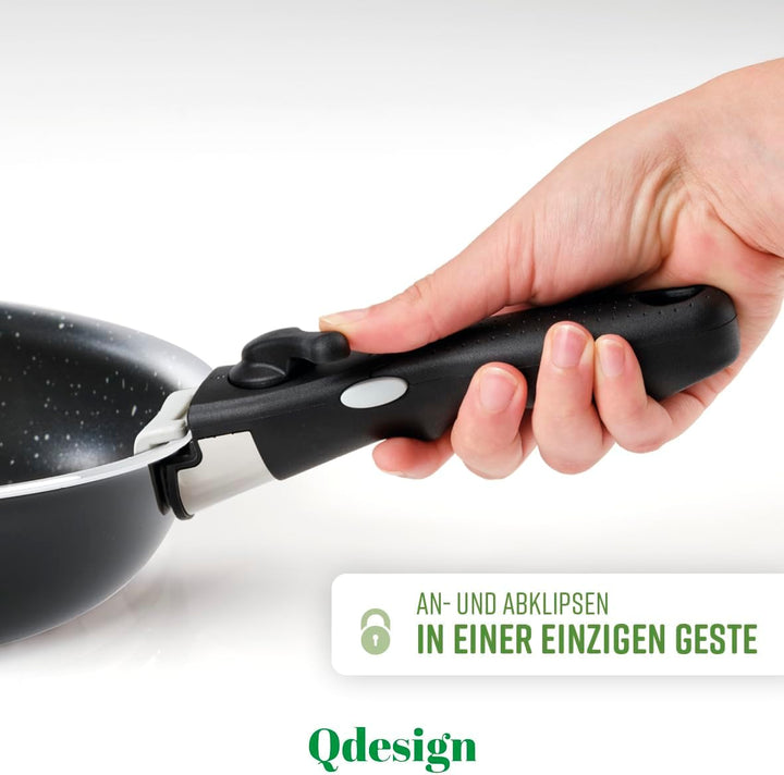 Qdesign - 3er-Set Pfannen 20 & 24 & 28 cm - Wabenstruktur - 3-Schicht-Material - Kratzfest und Antih