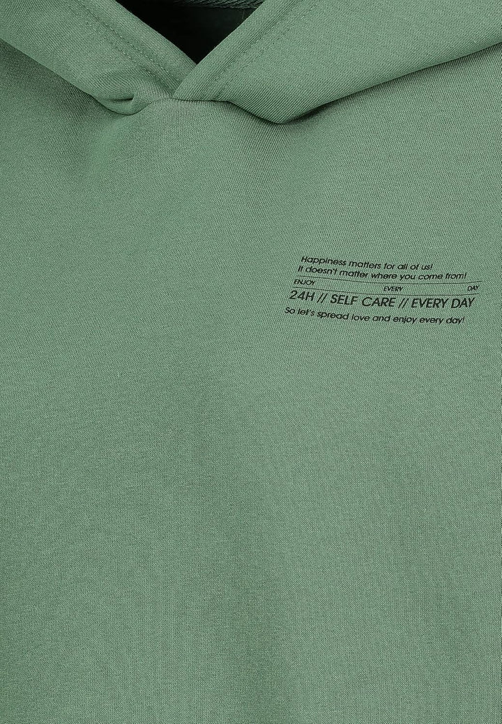 Sublevel Damen Basic Pullover Hoodie mit Mini-Print M Grün, M Grün