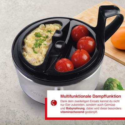 Solis Eierkocher Egg Boiler & More 827 - Für 7 Eier - Kochen und Dämpfen - Mit Härtegradeinstellung