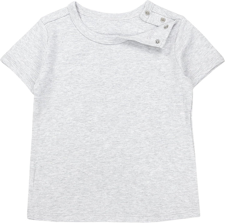 Baby Jungen Kurzarm T-Shirt mit Aufdruck Unifarben Sterne Streifen 5er Set, Baby Junge