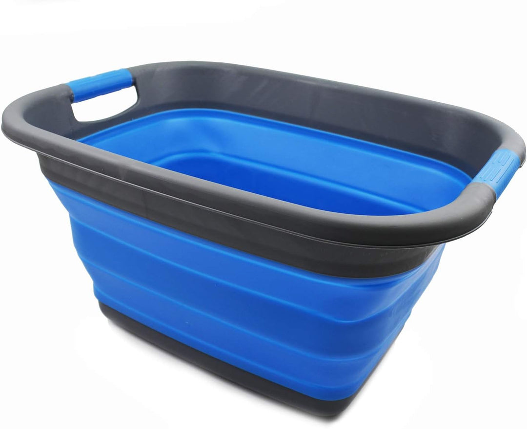 SAMMART 25L Zusammenklappbarer Wäschekorb / -wanne - faltbarer Aufbewahrungsbehälter/Organizer - tra