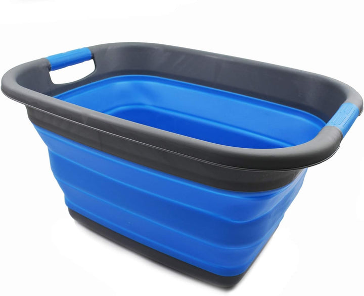 SAMMART 25L Zusammenklappbarer Wäschekorb / -wanne - faltbarer Aufbewahrungsbehälter/Organizer - tra