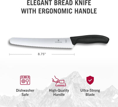 Victorinox, Swiss Classic, Profi Konditorsäge, Extra Scharfe Klinge, Wellenschliff, 22 cm, Robuster