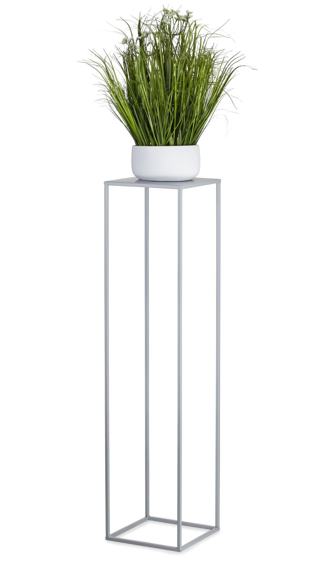 Blumenständer Metall Grau 106 cm Hoch - Solider und Robuster Blumenhocker Metall - Pflanzenständer f