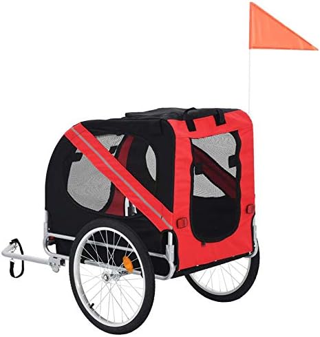 Fahrradanhänger für Hunde, Kapazität 40 kg, Kinderwagen mit Kupplung, drehbar, Sicherheitsnetz, Rege