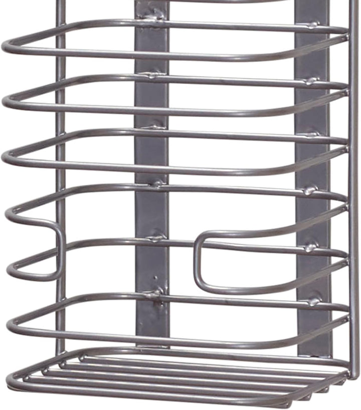 Household Essentials Schranktür-Müllbeutelhalter, Stahlrahmen, satinierte Nickel-Pulverbeschichtung,
