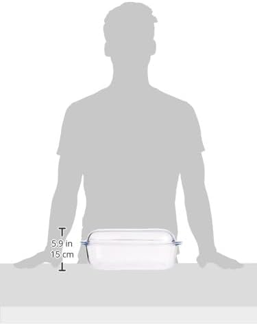 Pyrex - 466a000/6343 – Kochtopf, rechteckig, aus Glas, 6,5 l, transparent