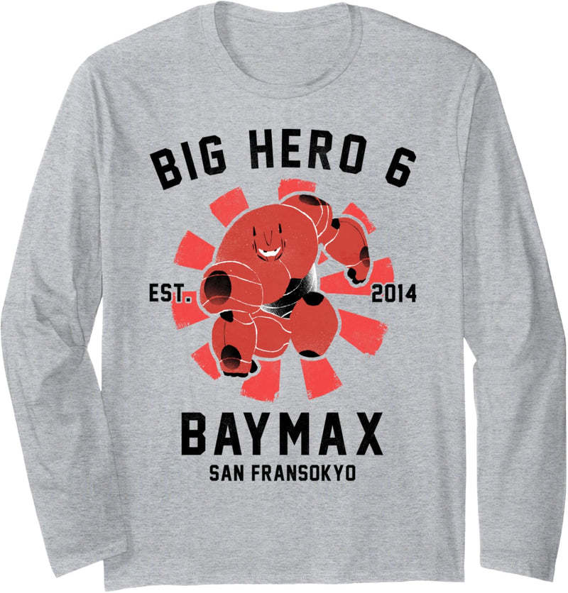 Disney Big Hero 6 Baymax Est 2014 Logo Langarmshirt