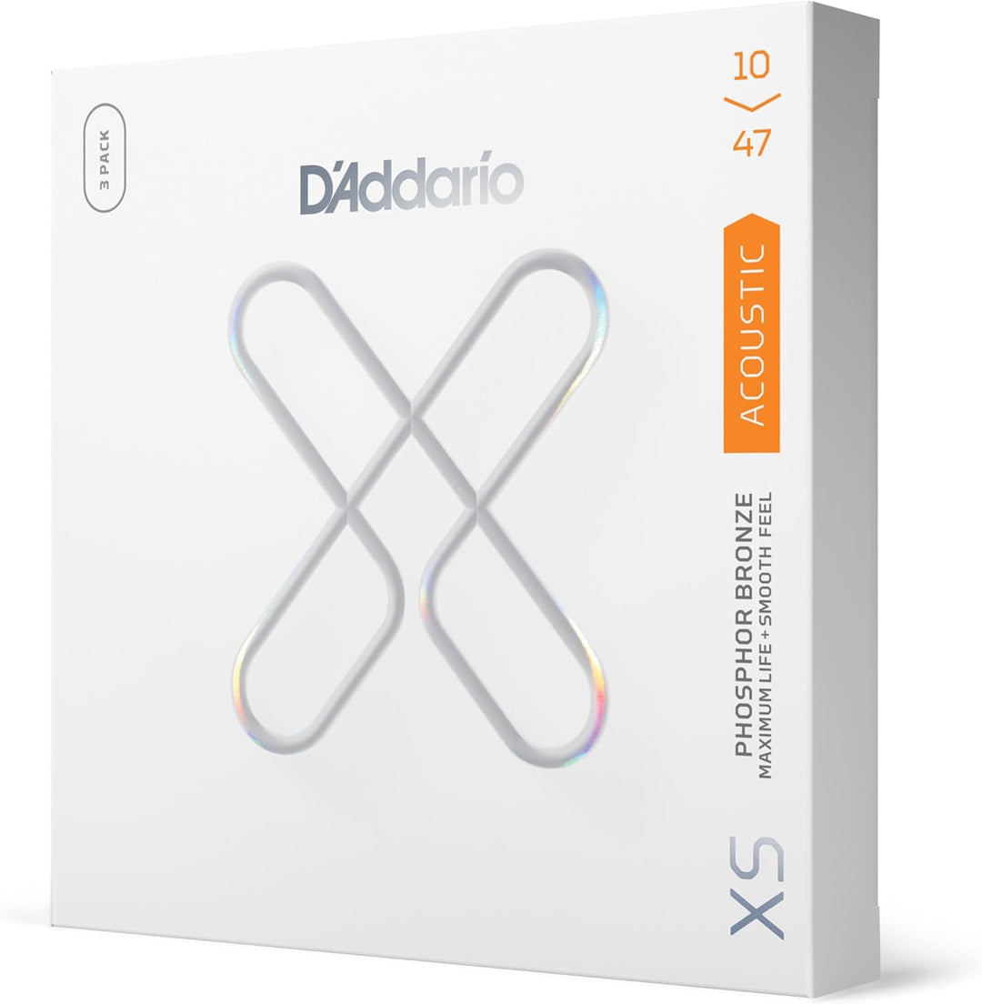 D'Addario XSAPB1047-3P Gitarrensaiten mit Phosphor-Bronzebeschichtung, für 6-saitige Gitarren, extra